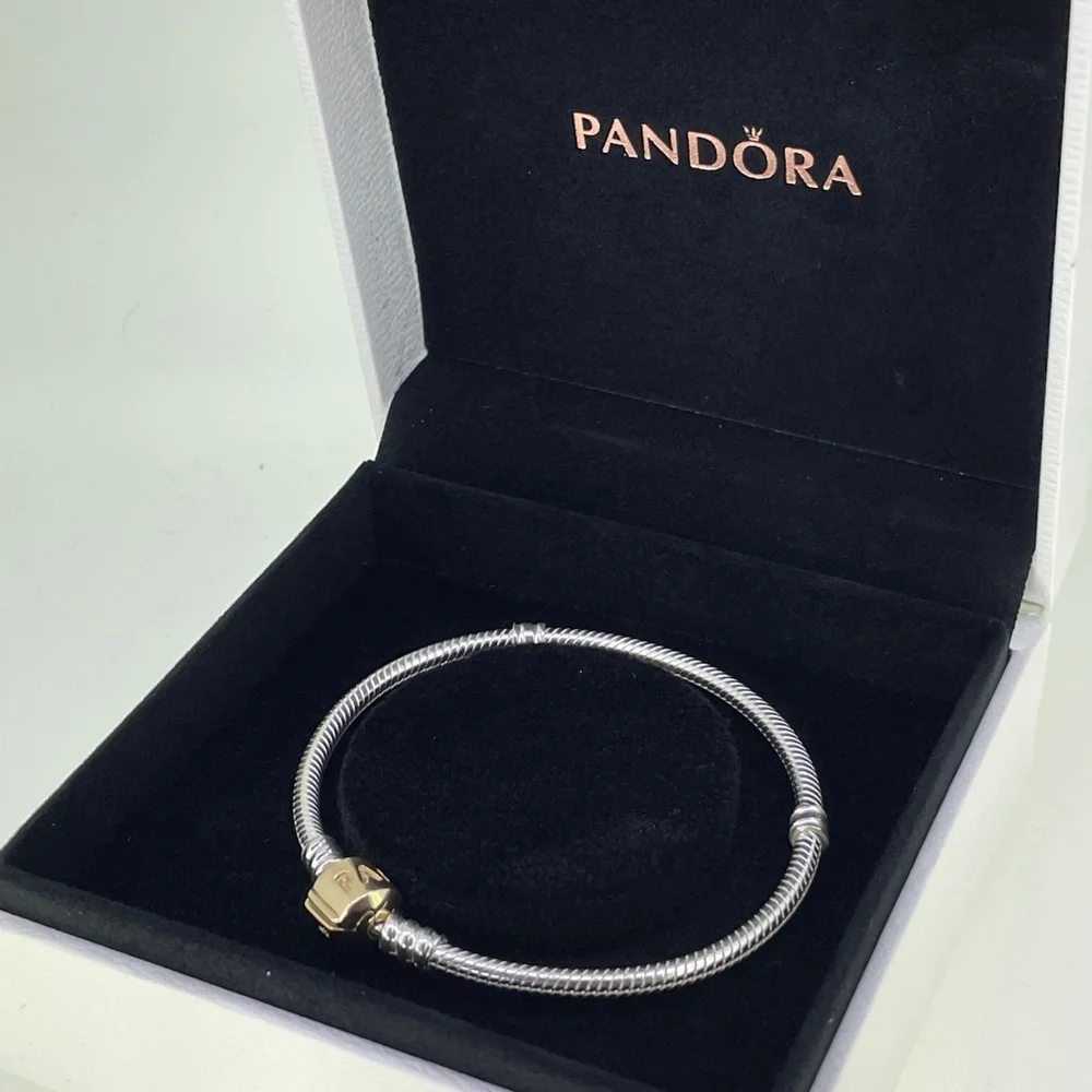 Pandora Sterling Silver w/ 14K Gold Clasp 590702HG - Picture 10 of 16